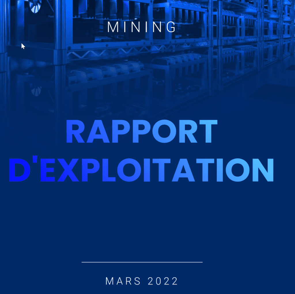 Summit mining - Rapport d'exploitation Mars 2022